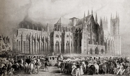 IV. Vilmos (1765-1837) és Adelheid királyné (1792-1849) koronázási menete 1831. szeptember 8-án